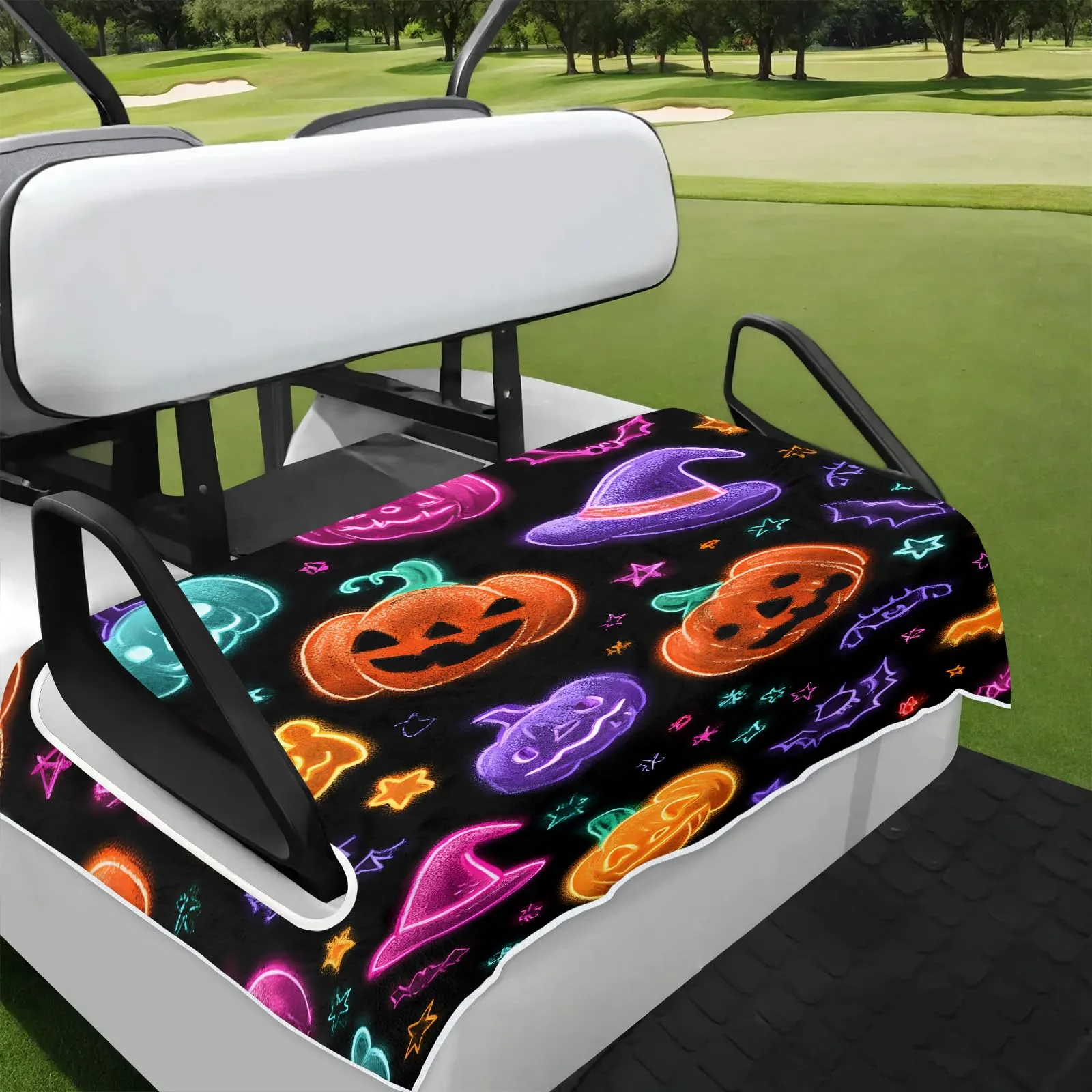Tiveruda Halloween Pumpkin Golf Cart Seat Cover 51 x 31 in