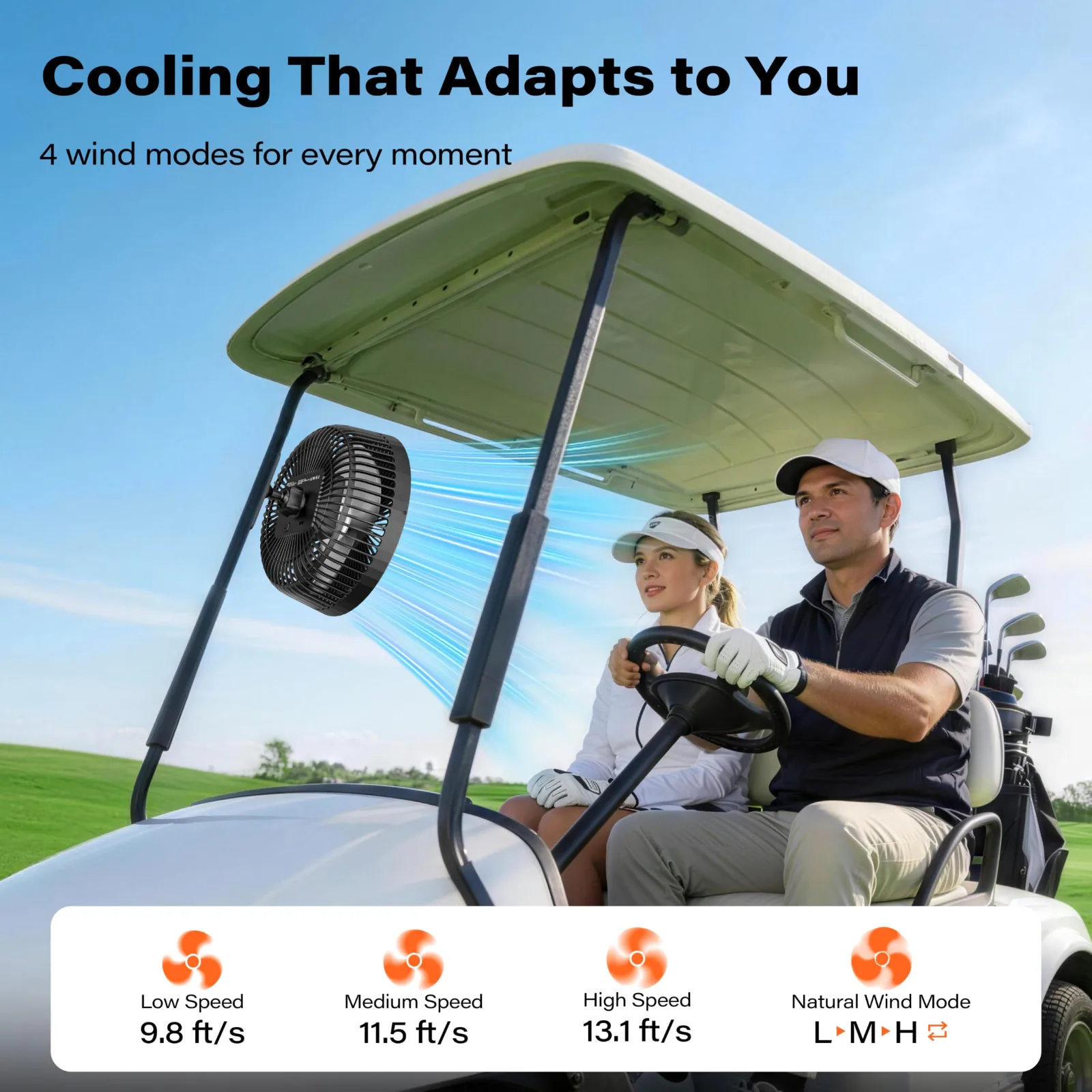 A2C F1S-M04X 7.5-Inch Magnetic Golf Cart Fan image 4