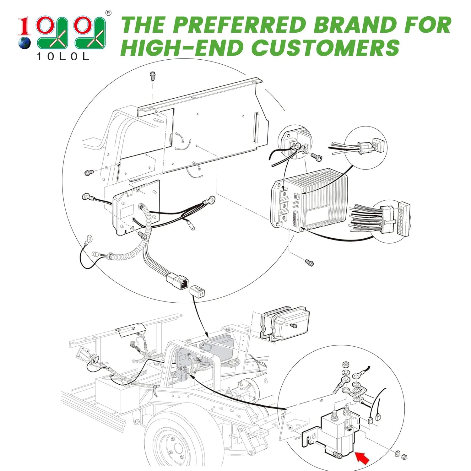10L0L 48V Solenoid and Resistor for Club Car DS, Precedent image 2