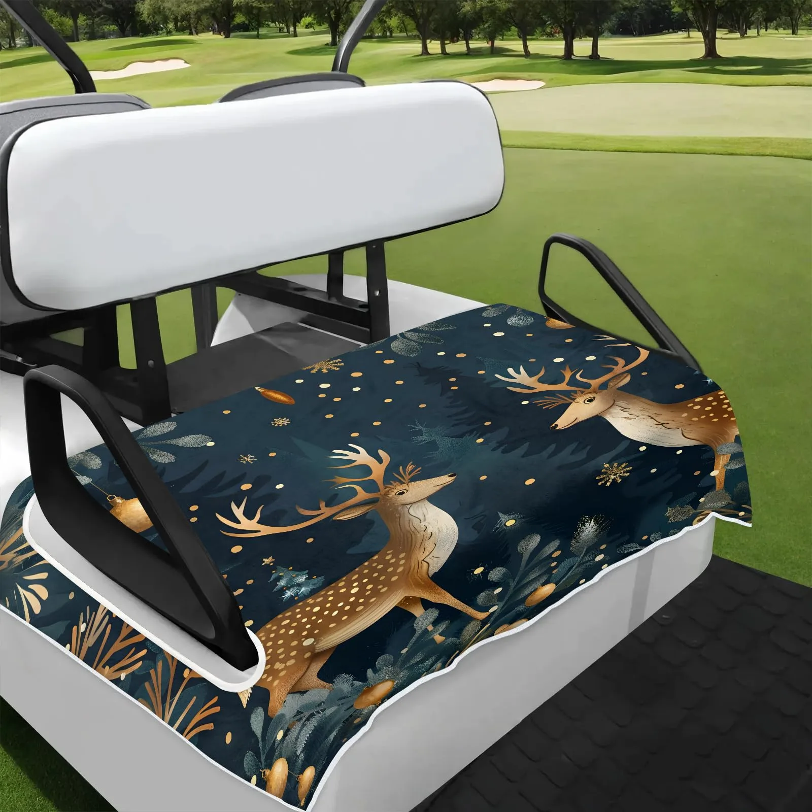 Tiveruda Christmas Reindeer Golf Cart Seat Cover