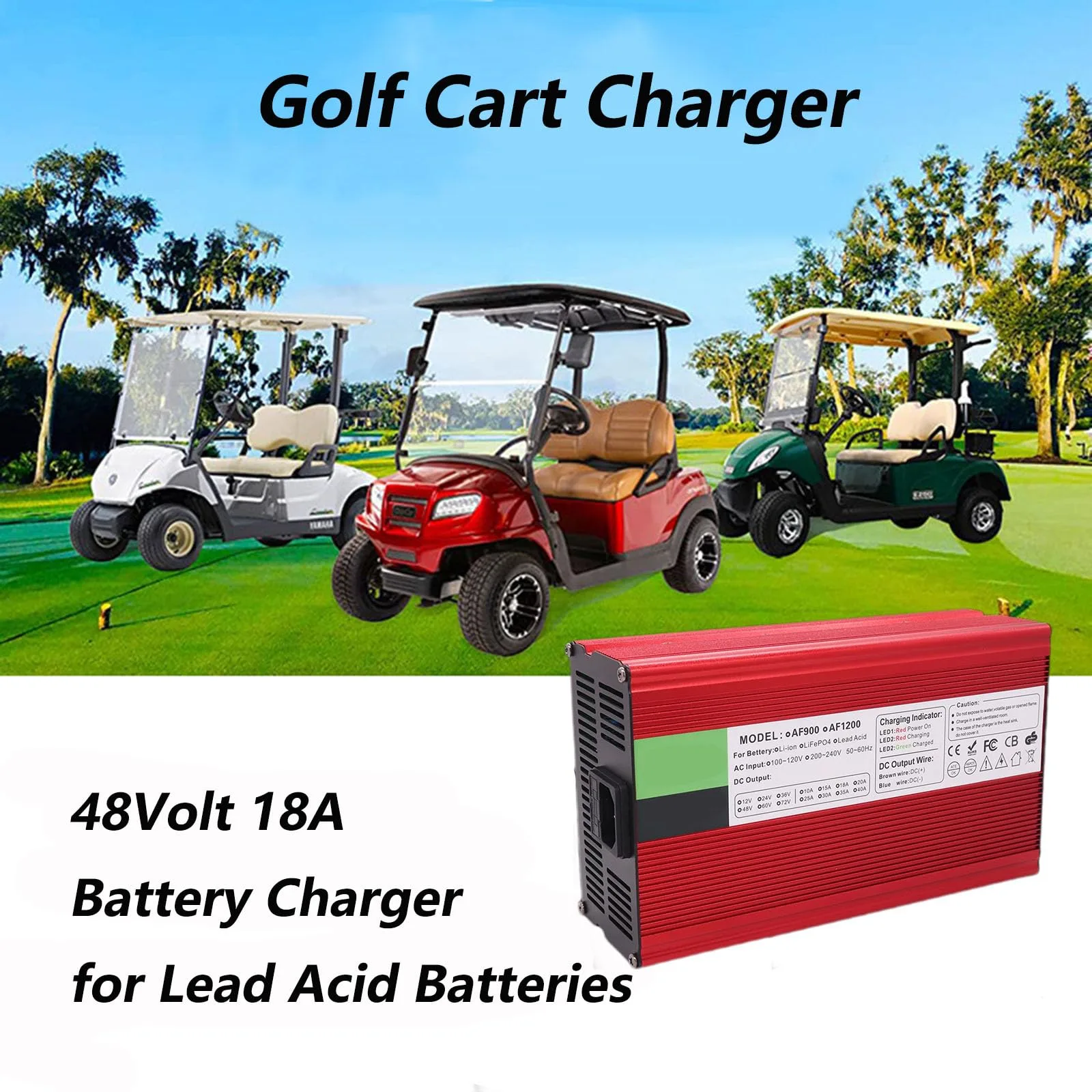 WLEJSL 48V Golf Cart Battery Charger 66123595-17A image 2