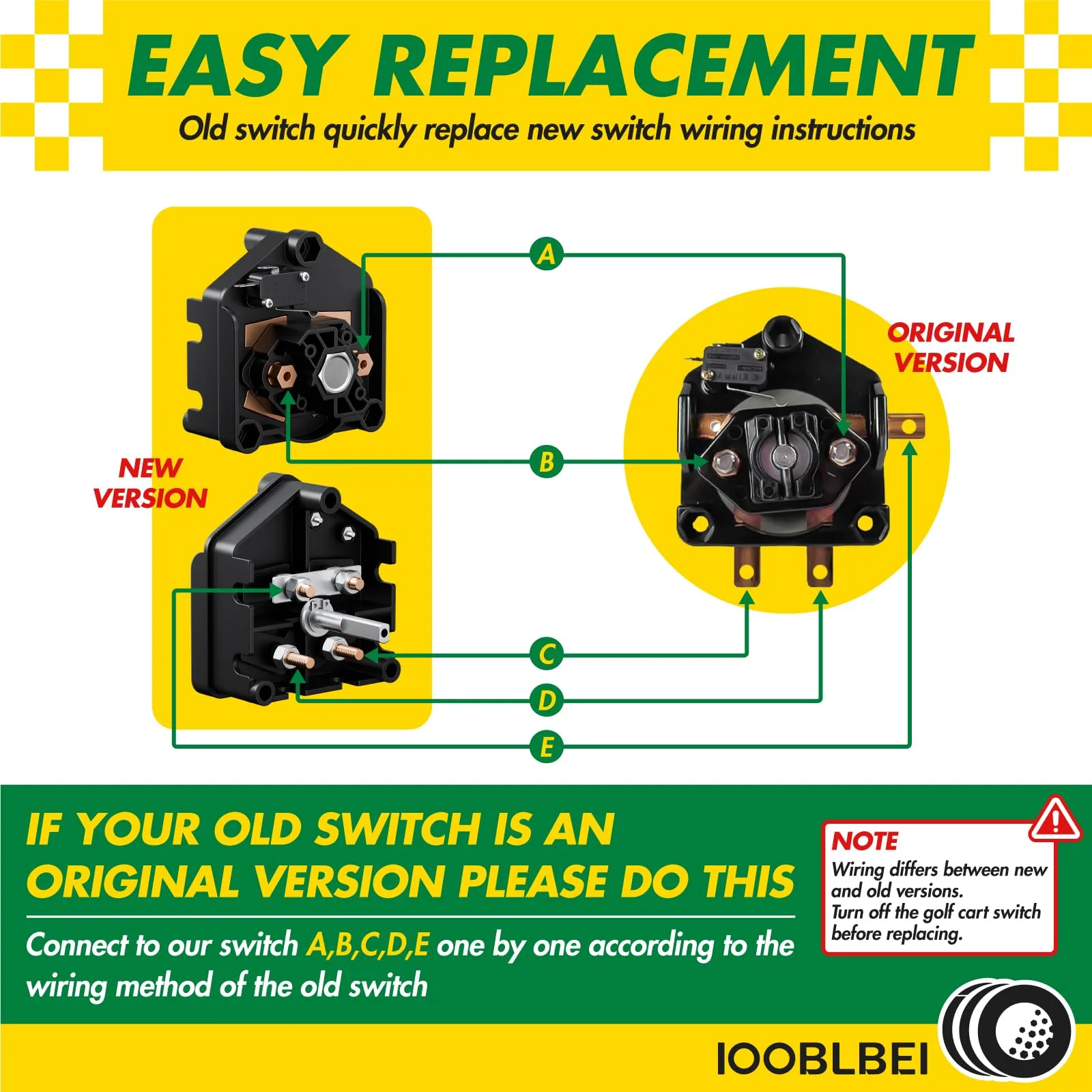 IOOBLBEI 36V Club Car DS Forward Reverse Switch image 4