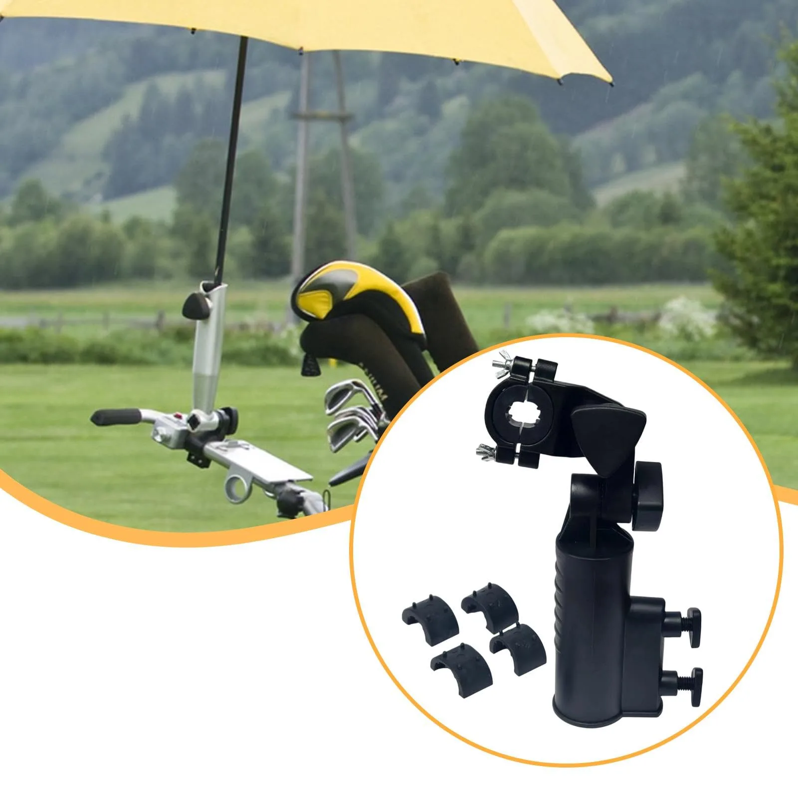 Generic Golf Push Cart Umbrella Holder with Adjustable Clamp image 3