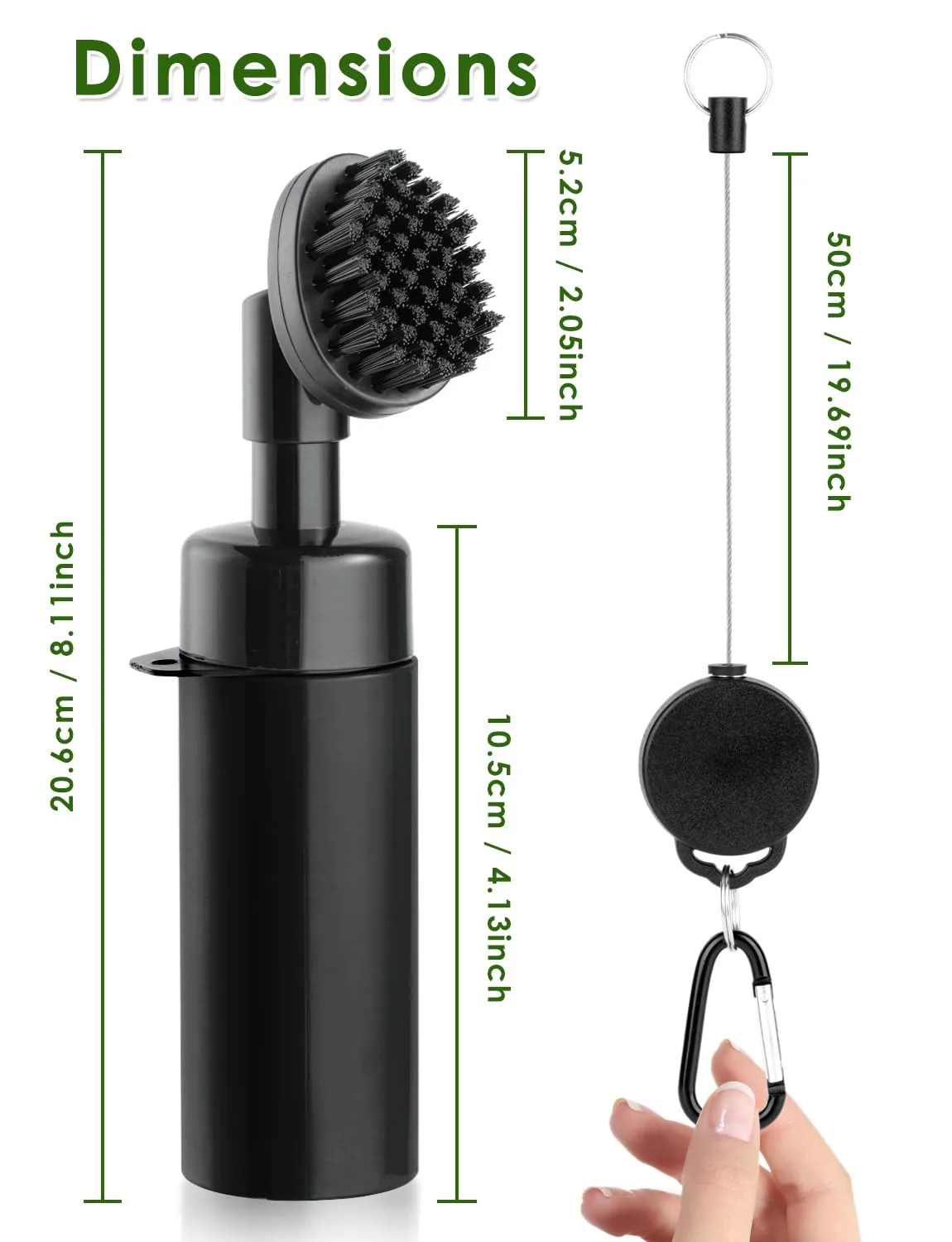Oasser Golf Club Brush Cleaner with Retractable Clip & Spray Bottle image 2