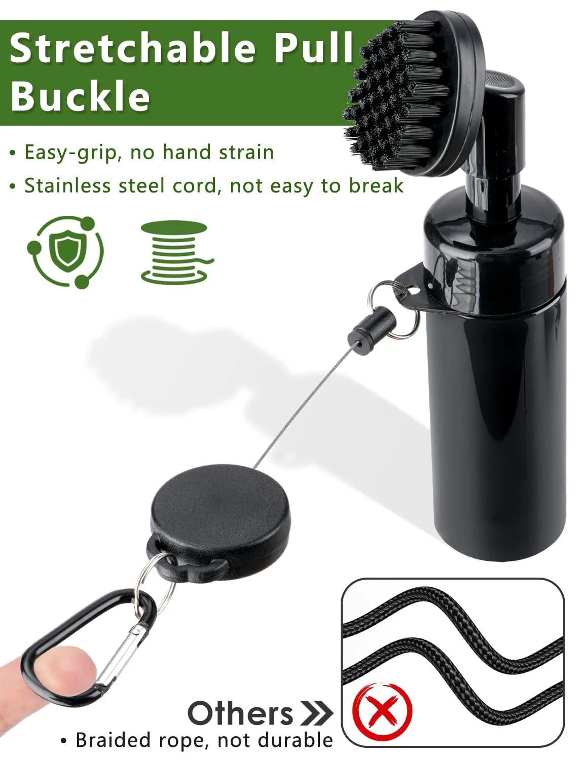 Oasser Golf Club Brush Cleaner with Retractable Clip & Spray Bottle image 3