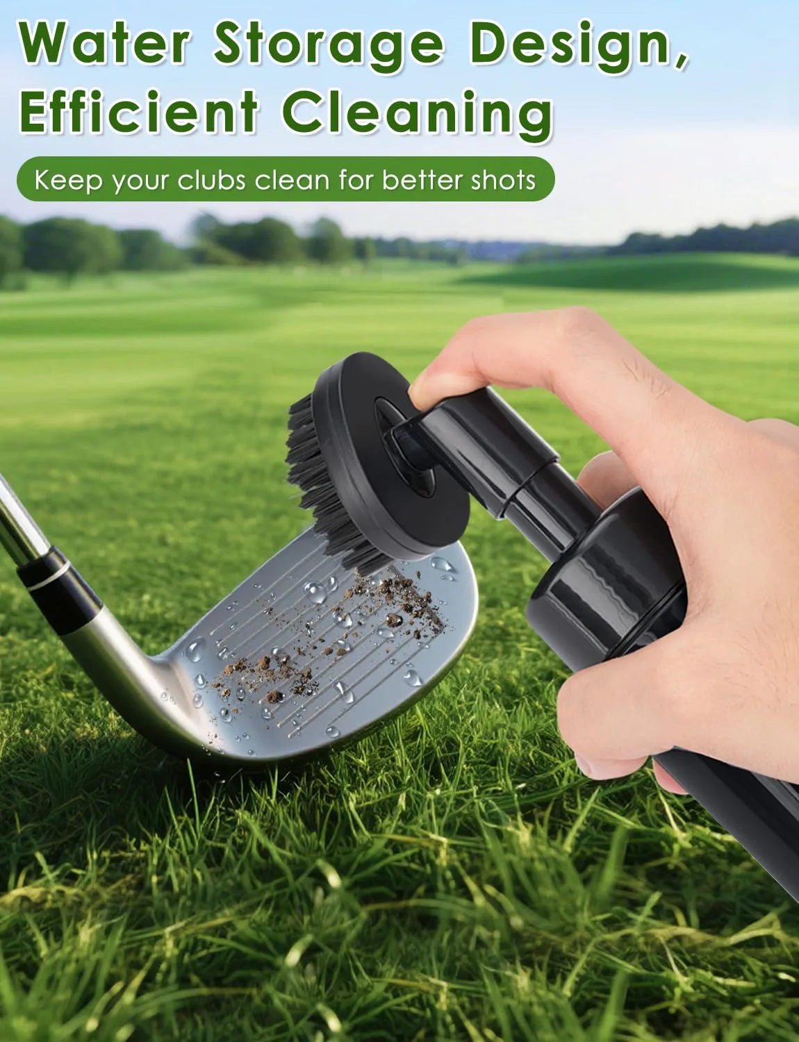 Oasser Golf Club Brush Cleaner with Retractable Clip & Spray Bottle image 4