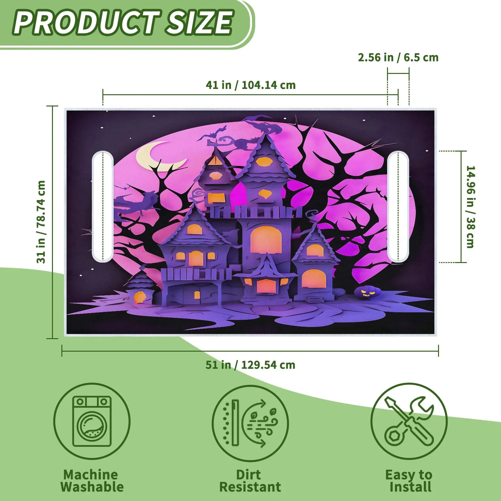 Tiveruda Halloween Castle Moon Golf Cart Seat Cover image 2
