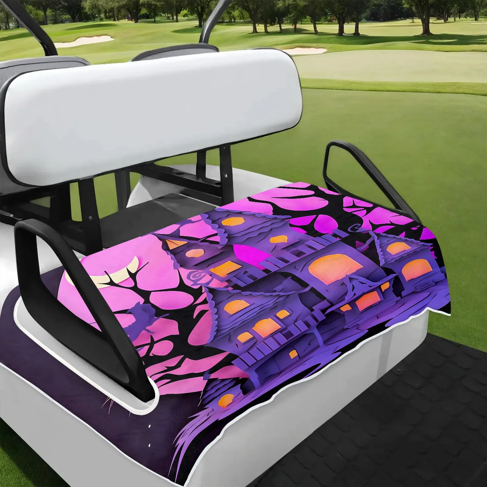 Tiveruda Halloween Castle Moon Golf Cart Seat Cover