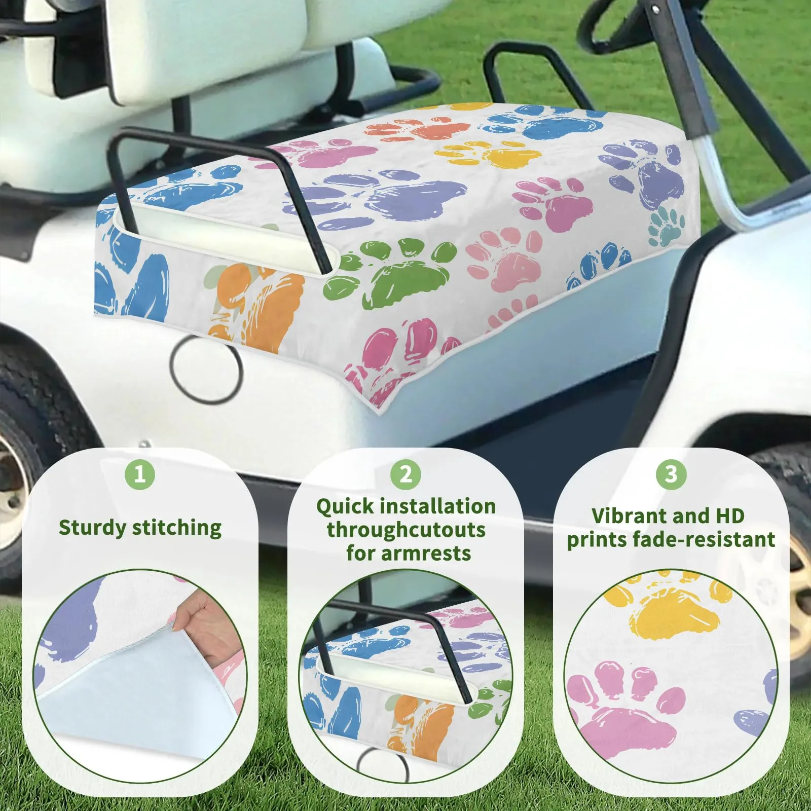 Tiveruda Golf Cart Seat Cover for Double Seats 51 x 31 in image 3