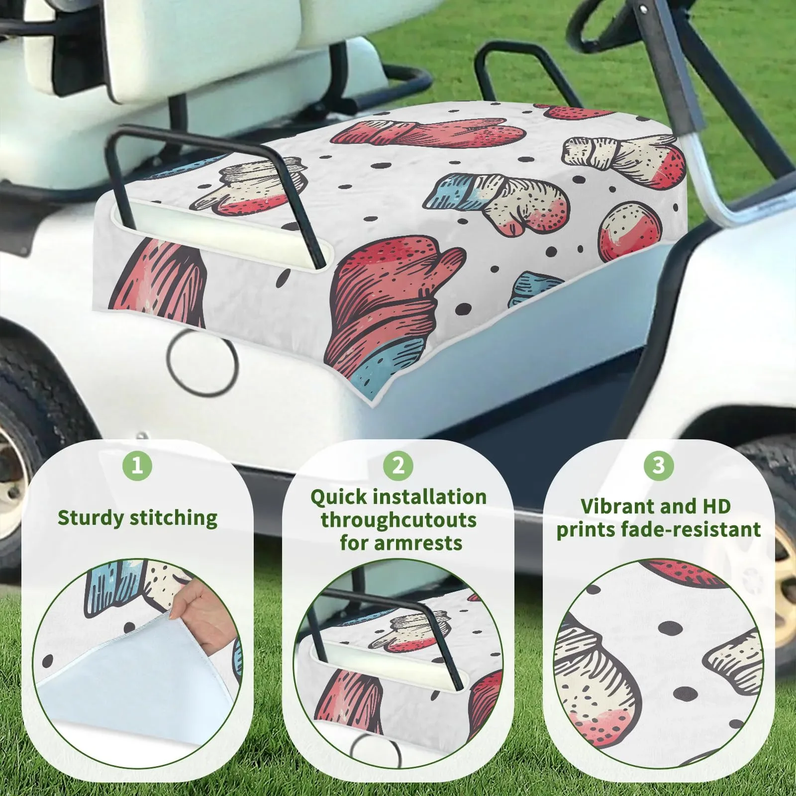 Tiveruda Golf Cart Seat Cover for Double Seats, 51 x 31 in image 3