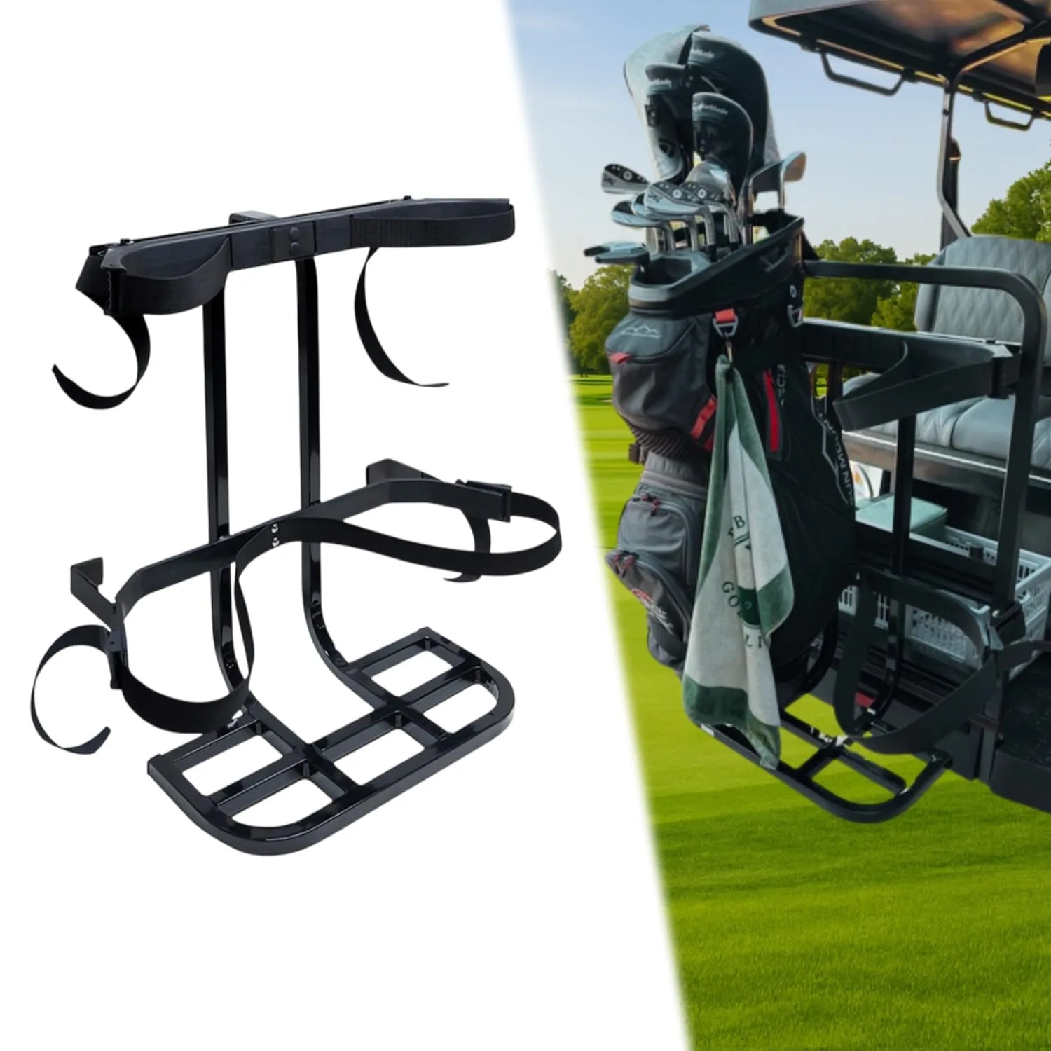 EKZ SEAT-592 Dual Golf Bag Holder for 24-Inch Grab Bars image 2