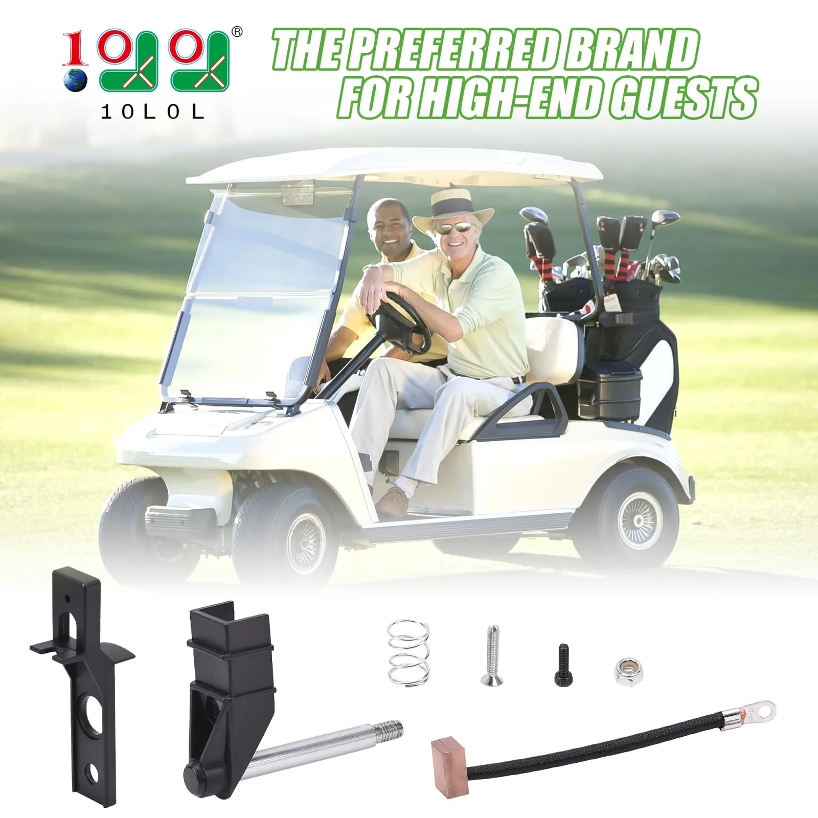 10L0L V-Glide Wiper Arm & Brush Kit for Club Car DS 1988+ (OEM 1013887/1014017/1013860) image 2