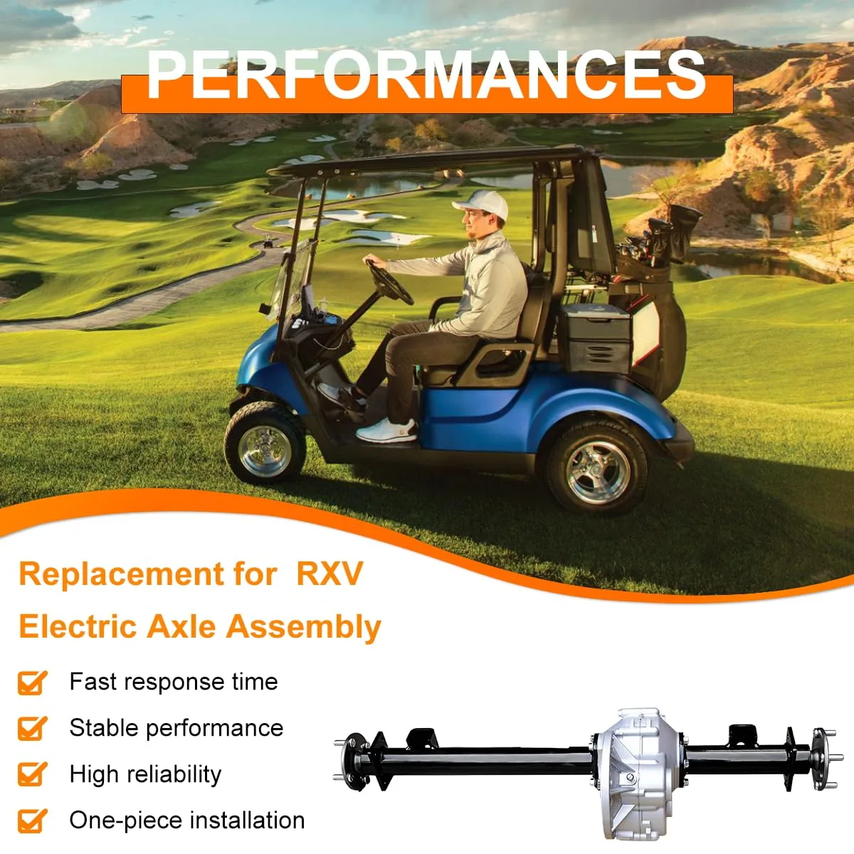 Sontrilova Axle Assembly 630901 / 10029349 for E-Z-GO & Cushman image 3