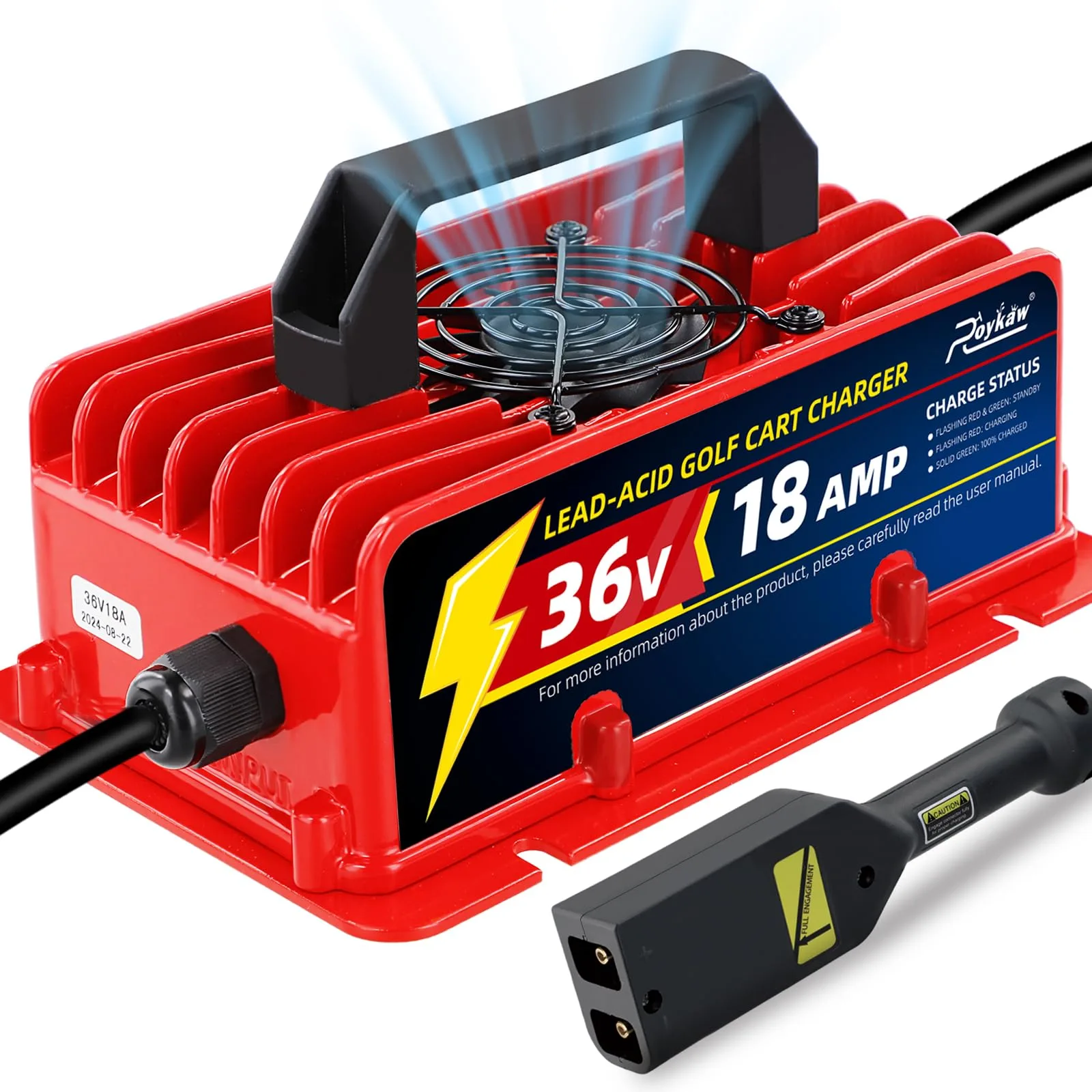 Roykaw G-0565N 36V Charger for E-Z-GO TXT Golf Carts