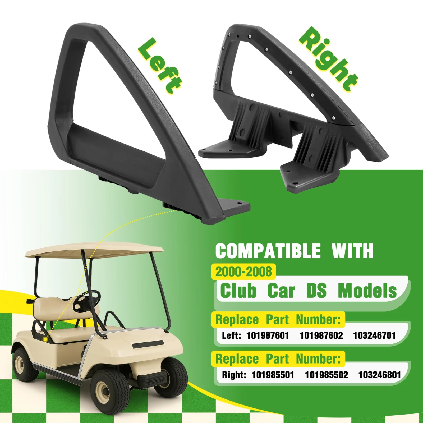 WUTIST GO-5342 Seat Handles for Club Car DS 2000-2008 image 2