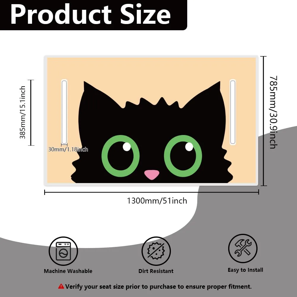 TNKBREEZE Black Cat Golf Cart Seat Cover 51 x 31 in image 2