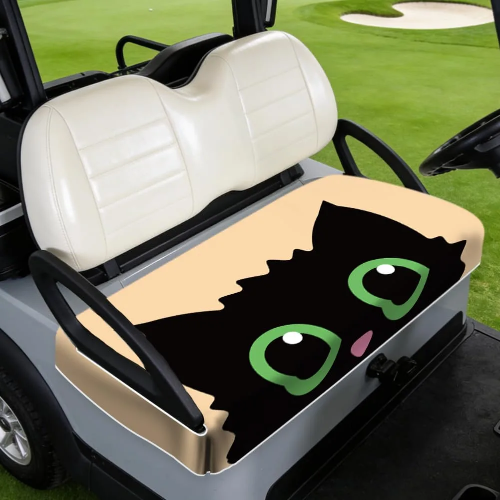 TNKBREEZE Black Cat Golf Cart Seat Cover 51 x 31 in