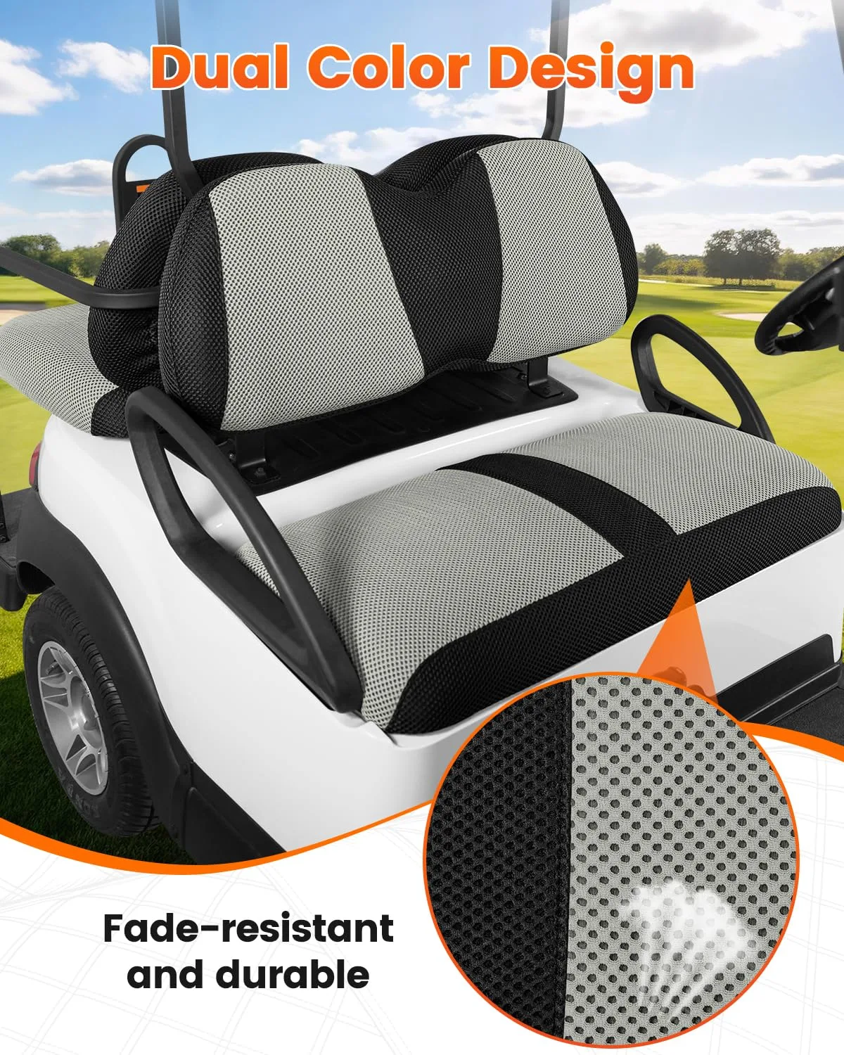 SANXIACAR Seat Covers for Club Car Tempo Front & Rear image 3