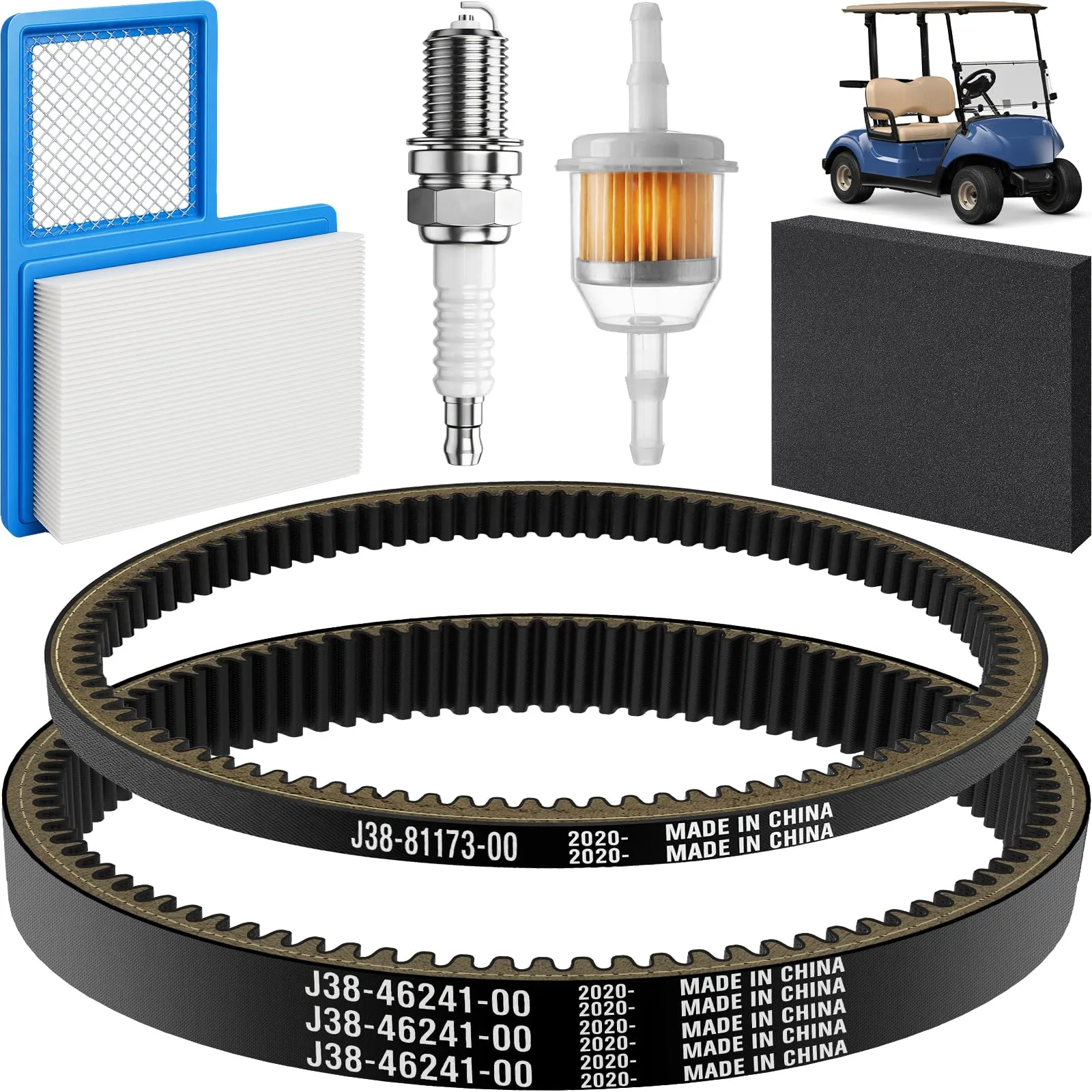 HIPIGOLF Yamaha Golf Cart Tune-Up Kit with Drive Belts