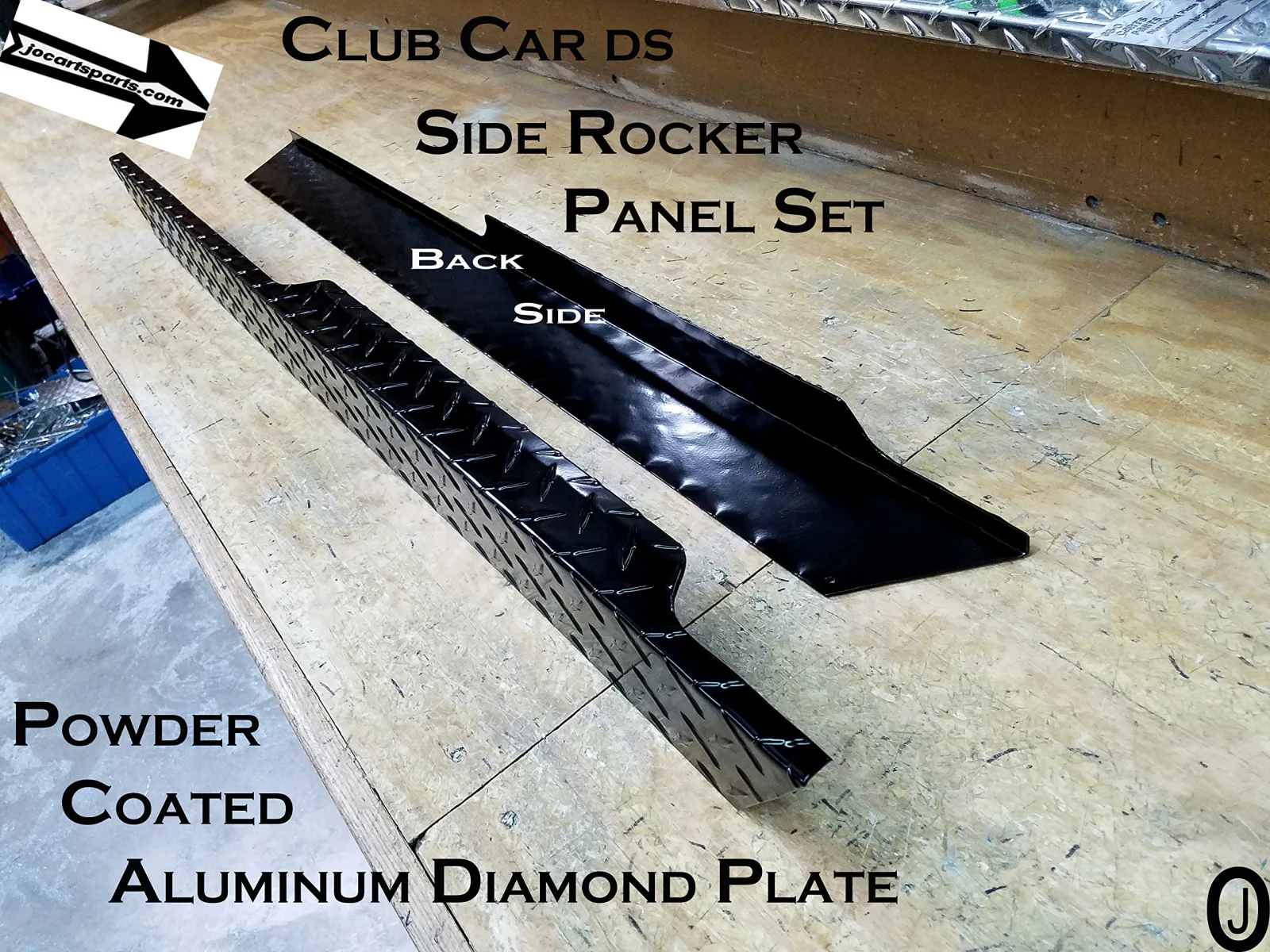 Club Car DS Black Aluminum Diamond Plate Rocker Covers image 3