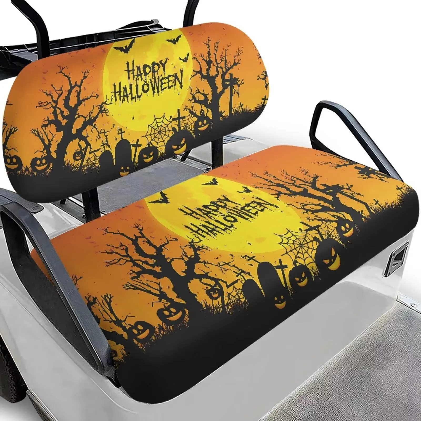 Quidrwyo Halloween Moon Golf Cart Seat Covers