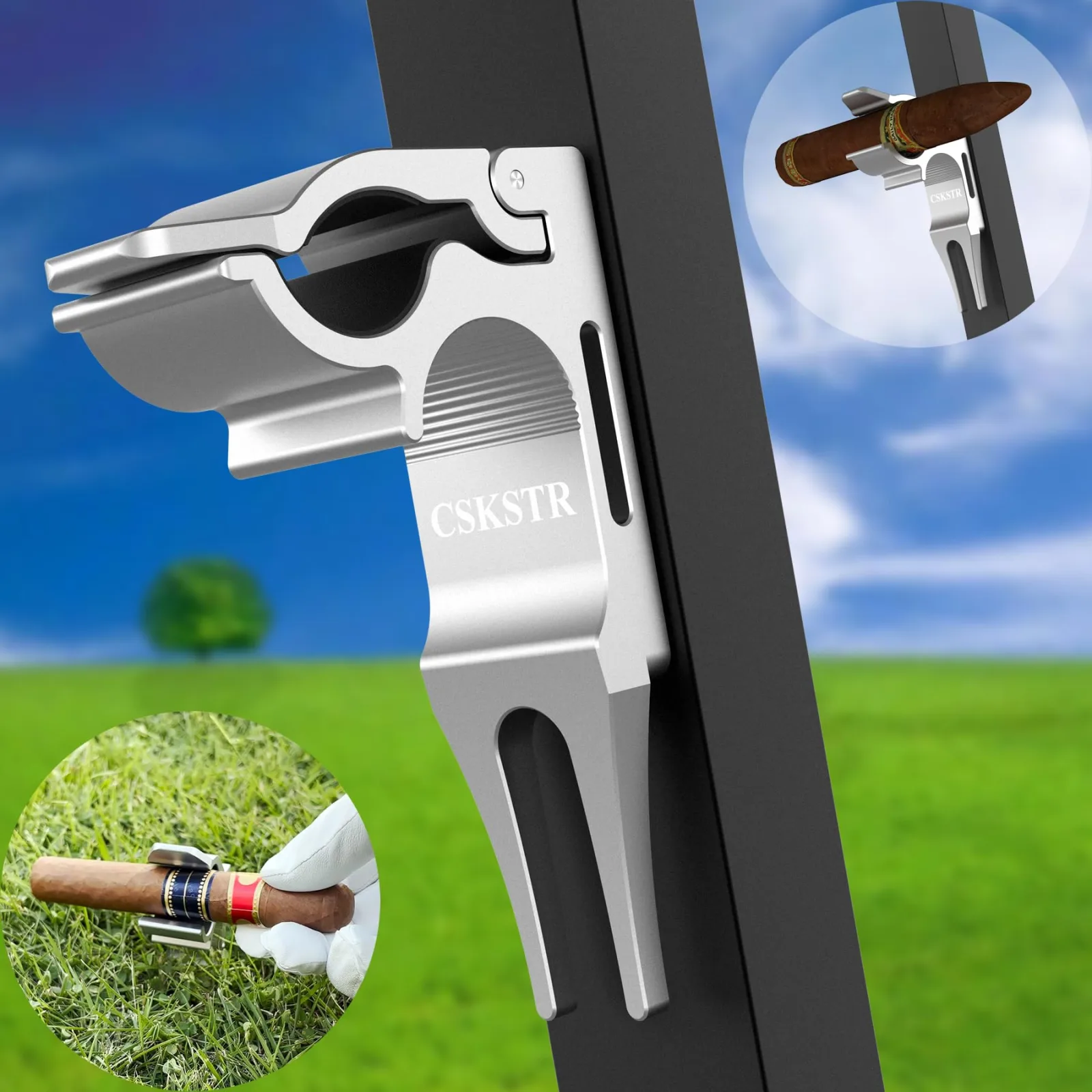 CSKSTR CH1 Magnetic Stick Holder for Golf Carts — Aluminum 2-Pack image 3