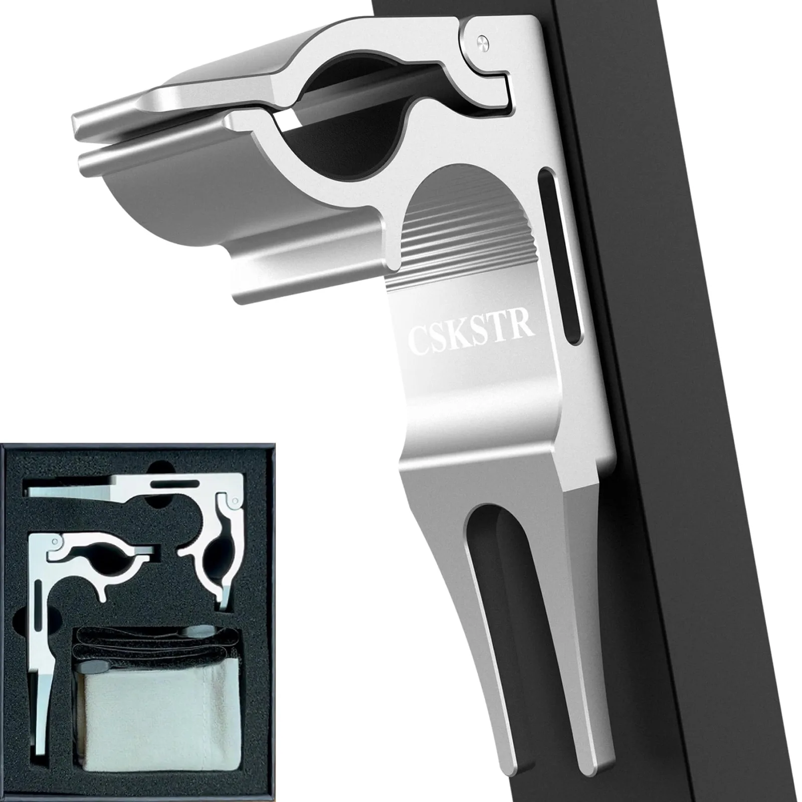 CSKSTR CH1 Magnetic Stick Holder for Golf Carts — Aluminum 2-Pack