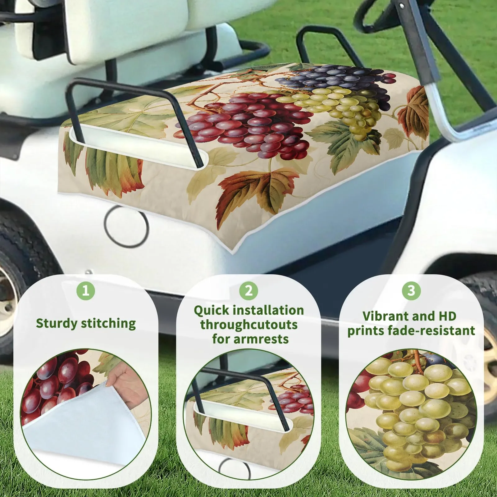Tiveruda Golf Cart Seat Cover for Double Seats, 51 x 31 in image 3