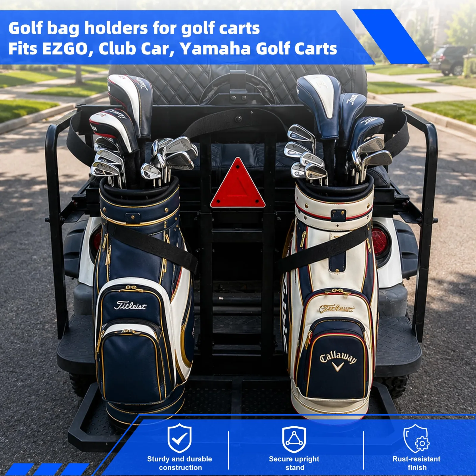 Mixopoly Foldable Golf Cart Rear Seat Bag Holder image 2