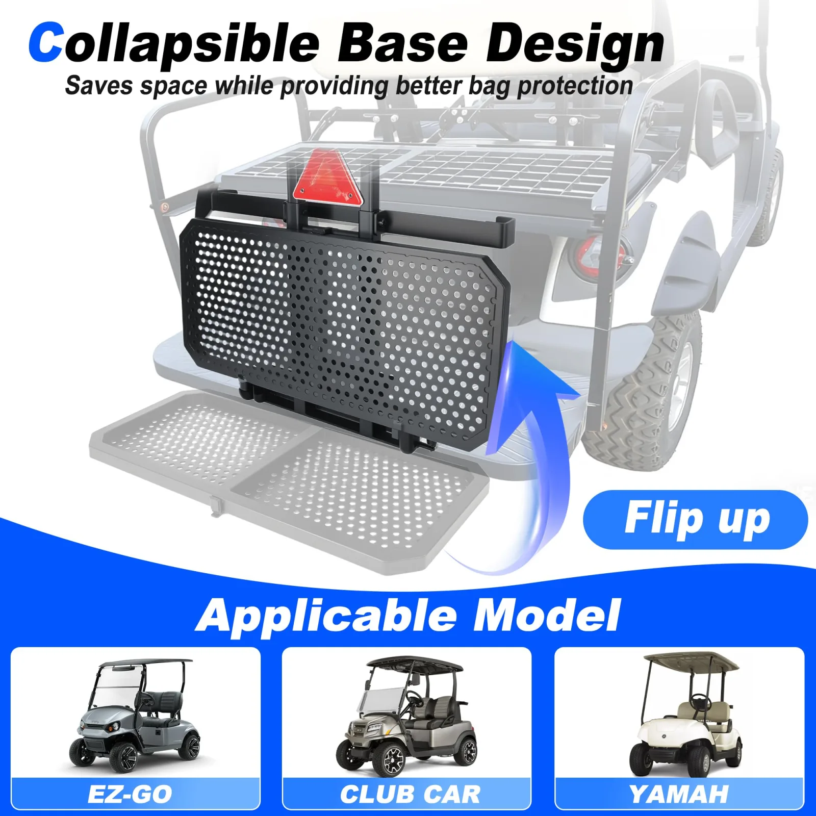 Mixopoly Foldable Golf Cart Rear Seat Bag Holder image 3