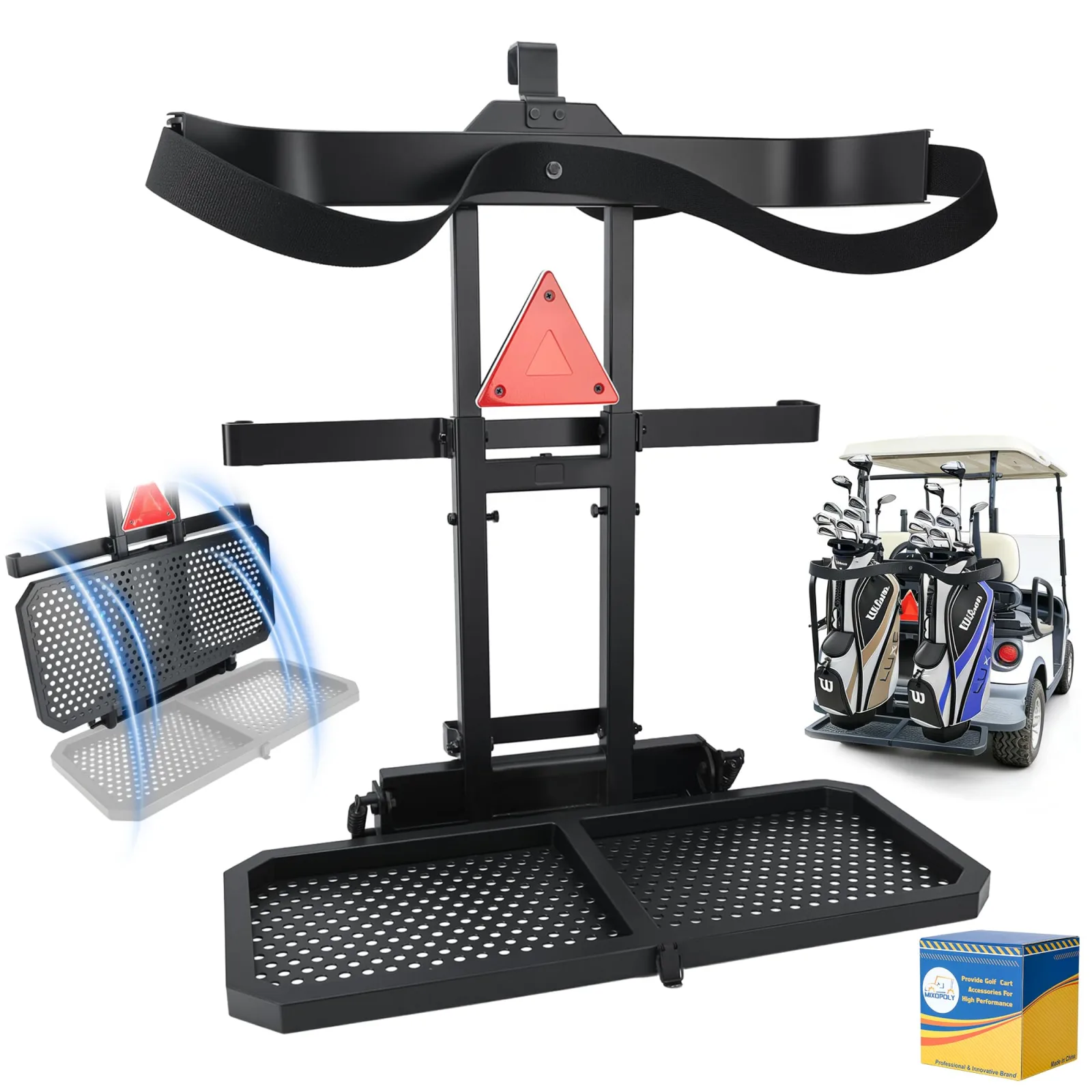 Mixopoly Foldable Golf Cart Rear Seat Bag Holder