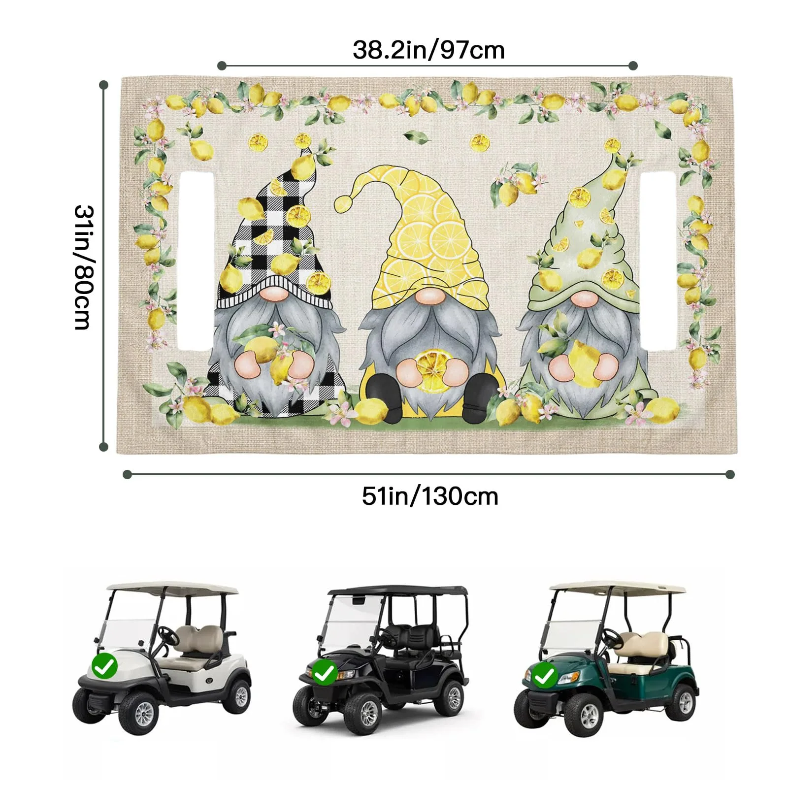 Trosturdspn Golf Cart Seat Towel Cover, 51 x 31 in image 2