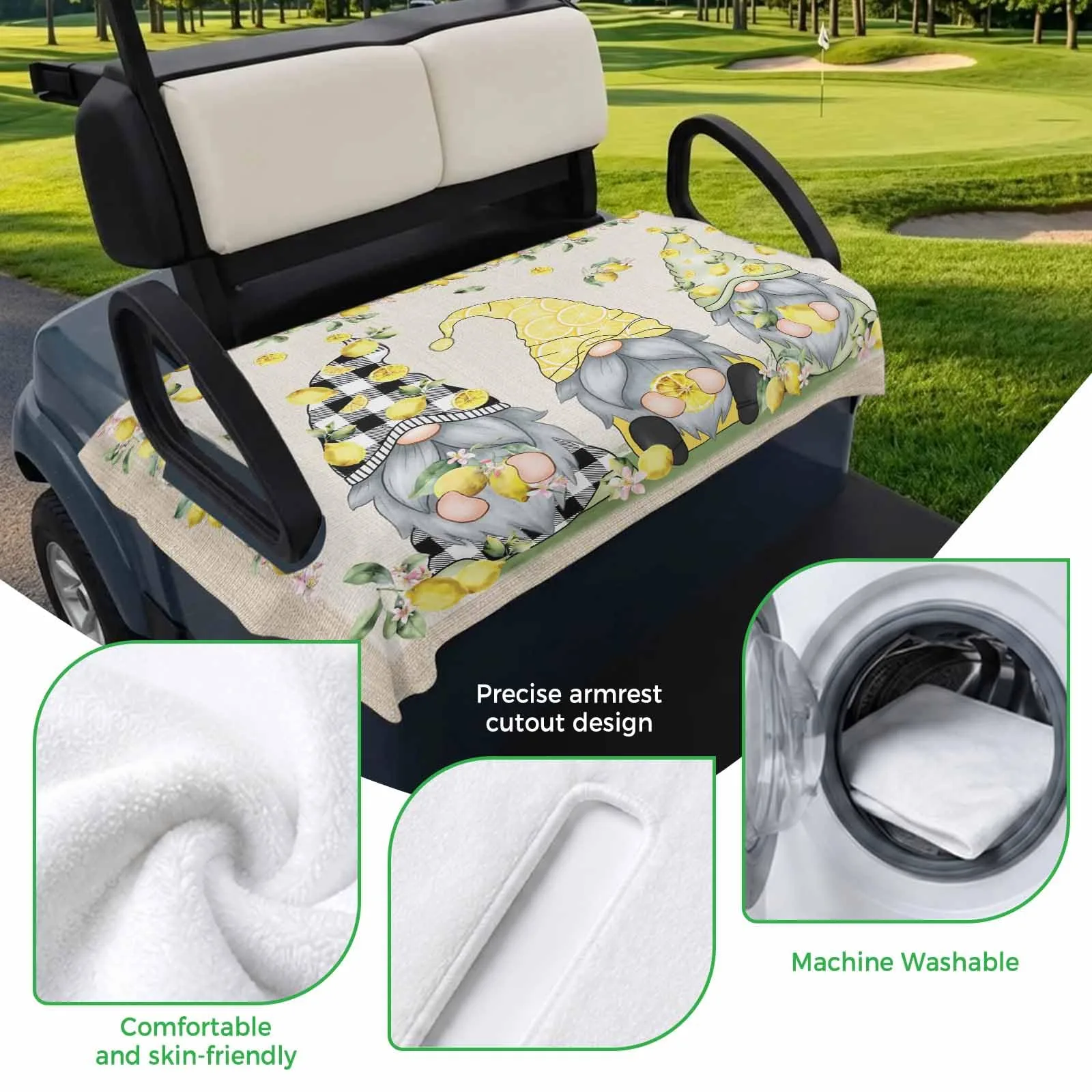 Trosturdspn Golf Cart Seat Towel Cover, 51 x 31 in image 3
