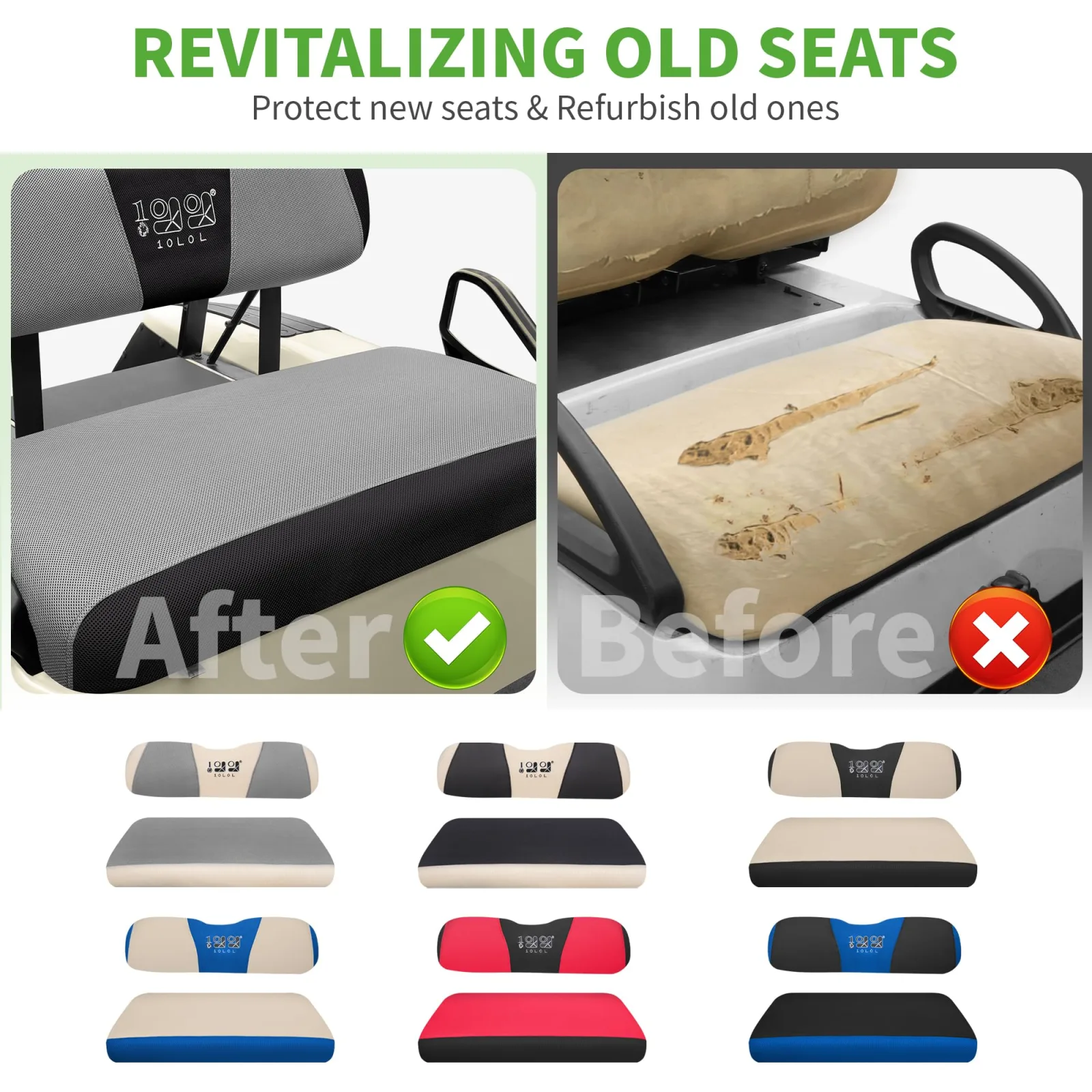 10L0L Seat Covers + 2-Passenger Enclosure for E-Z-GO TXT/RXV image 4