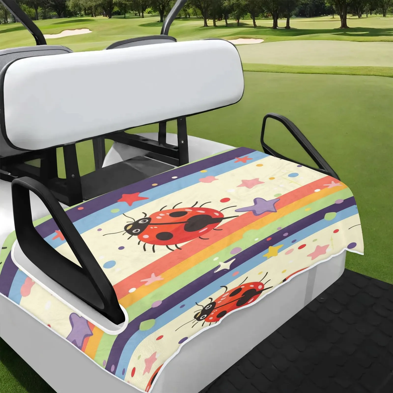 Tiveruda Rainbow Golf Cart Seat Cover for Double Seats