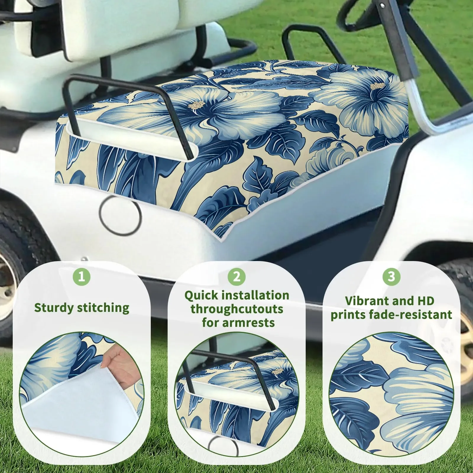 Tiveruda Golf Cart Seat Cover for Double Seats, 51 x 31 in image 3