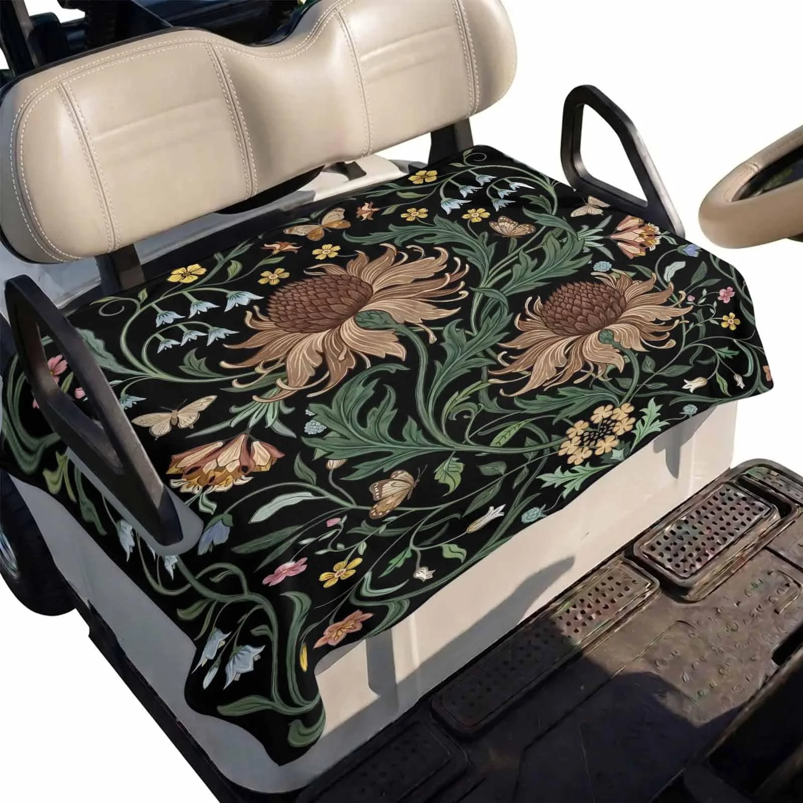 DecorLovee Retro Sunflower Golf Cart Seat Cover