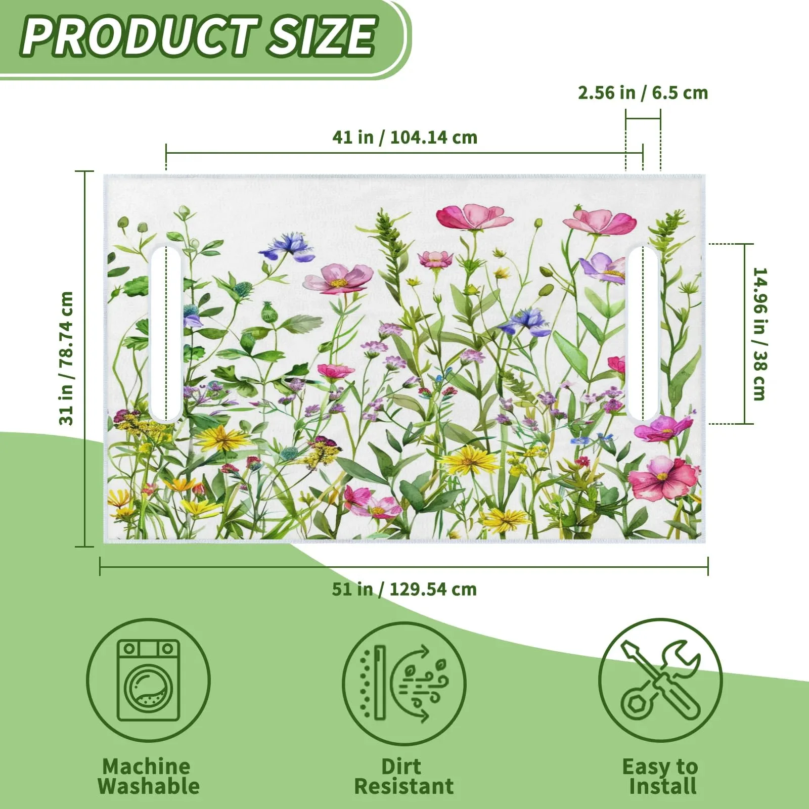 Tiveruda Floral Golf Cart Seat Cover Blanket, 51 x 31 in image 2