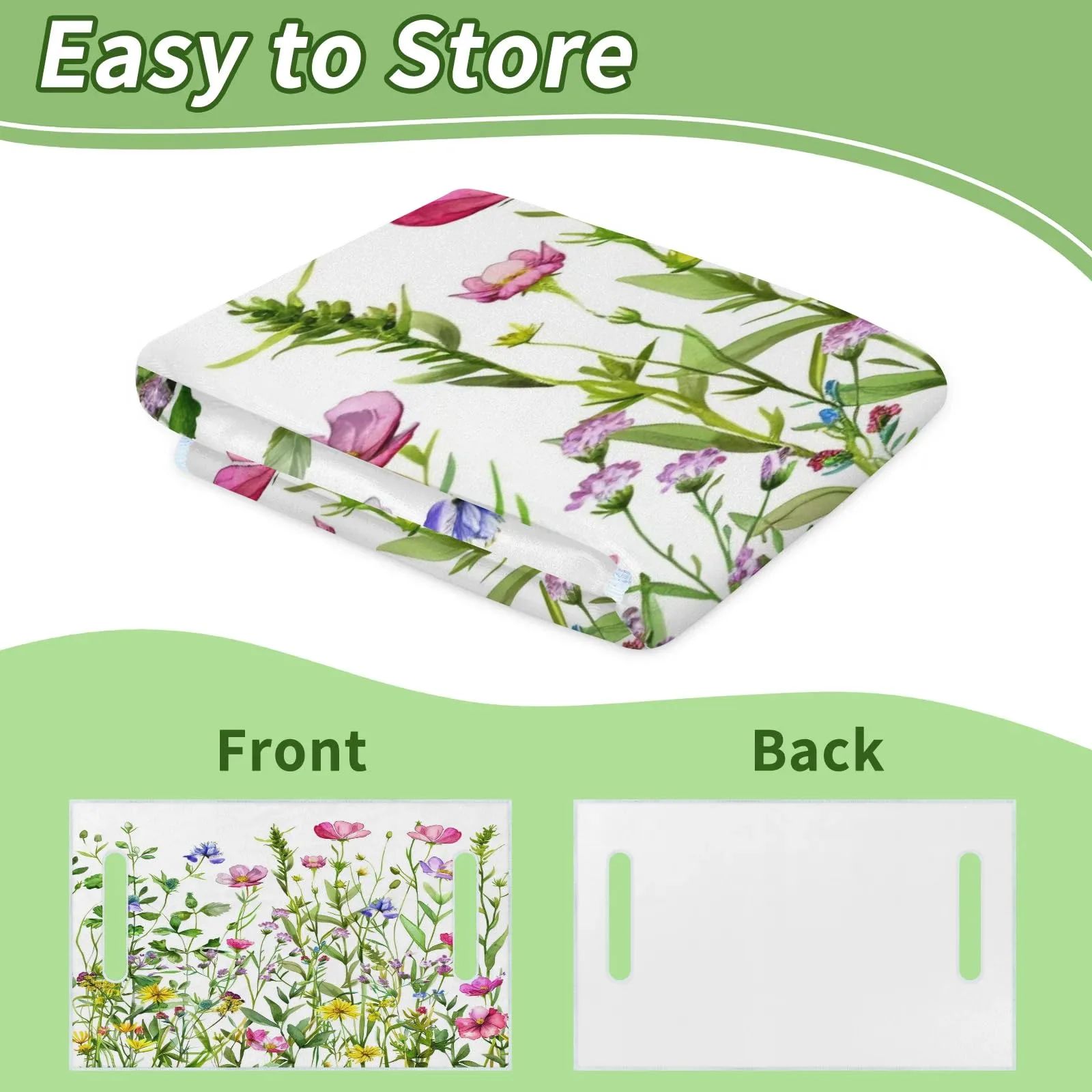 Tiveruda Floral Golf Cart Seat Cover Blanket, 51 x 31 in image 4