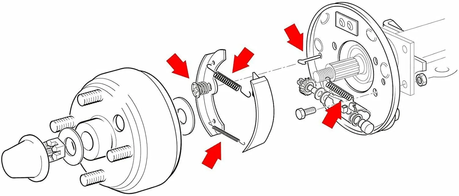 Huskey E-Z-GO TXT Bendix Brake Spring Kit 1991+ image 3