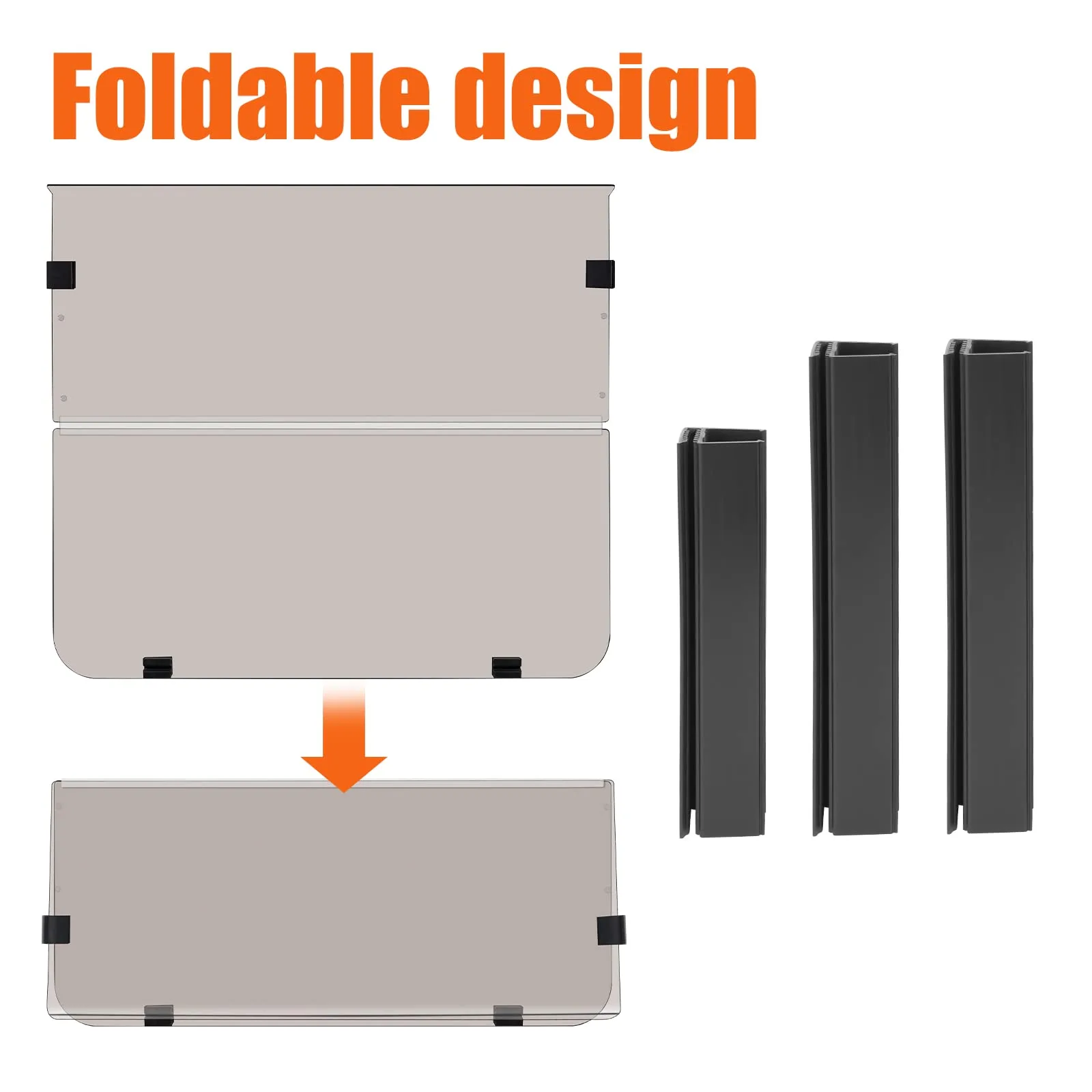 TechInovat Tinted Fold-Down Windshield for Yamaha G14/G16/G19 (1995–2003) image 3
