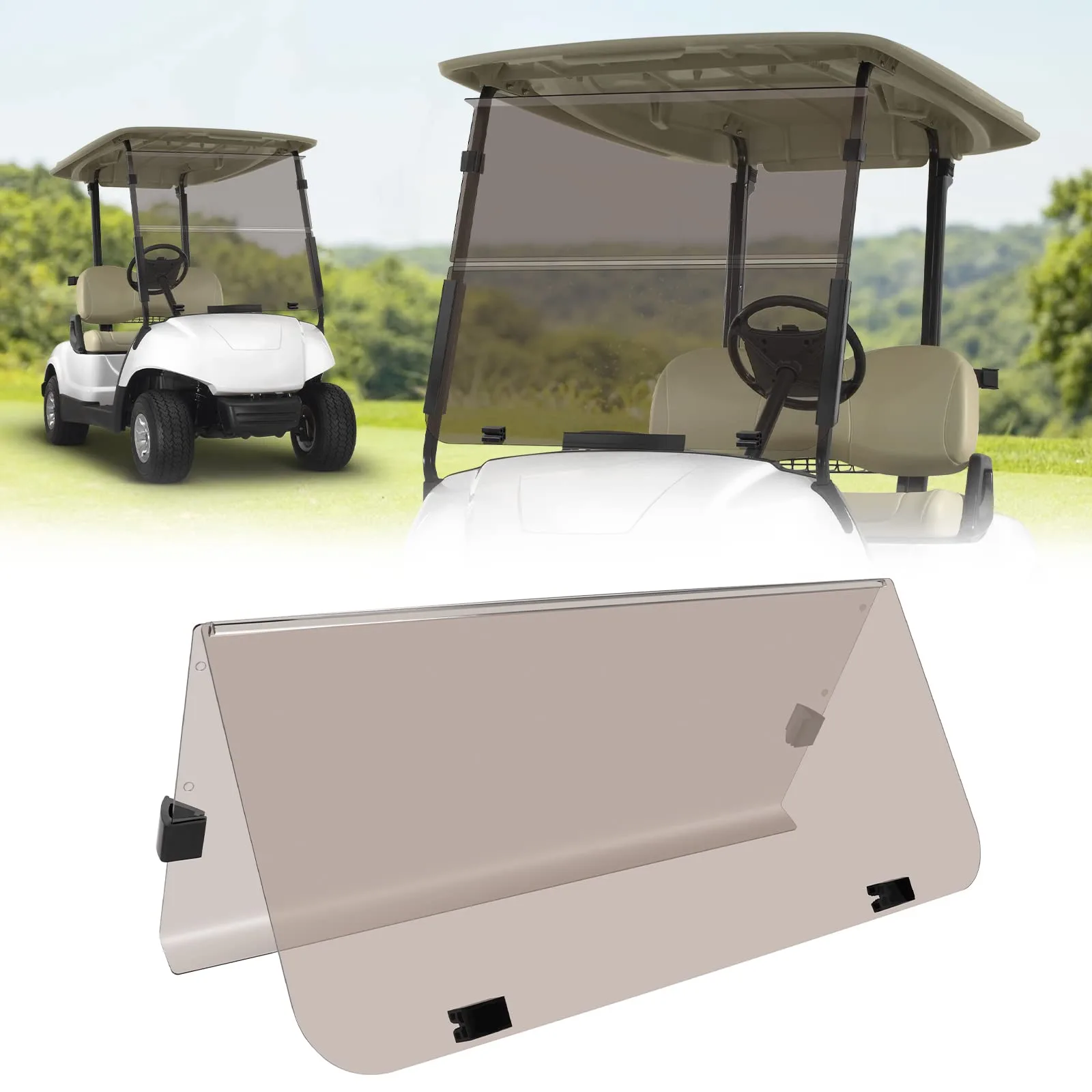 TechInovat Tinted Fold-Down Windshield for Yamaha G14/G16/G19 (1995–2003)