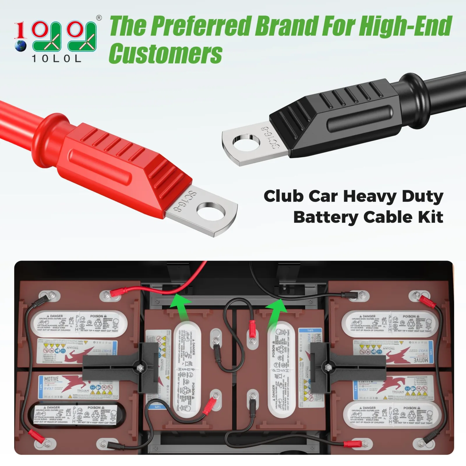 10L0L Battery Cable Set for E-Z-GO TXT 36V/48V image 2