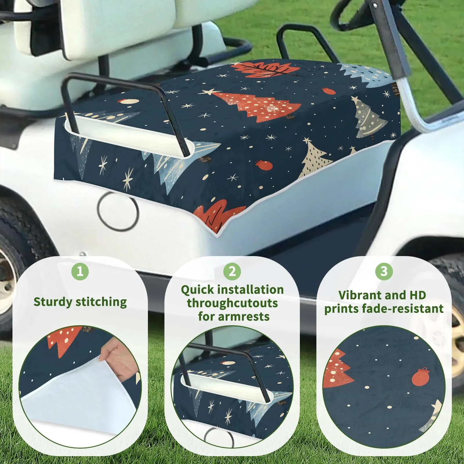 Tiveruda Golf Cart Seat Cover for Double Seats image 3