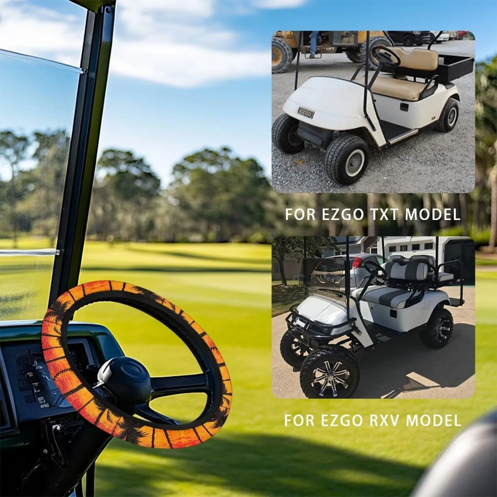Suobstales Golf Cart Steering Wheel Cover 13-14 Inch image 3
