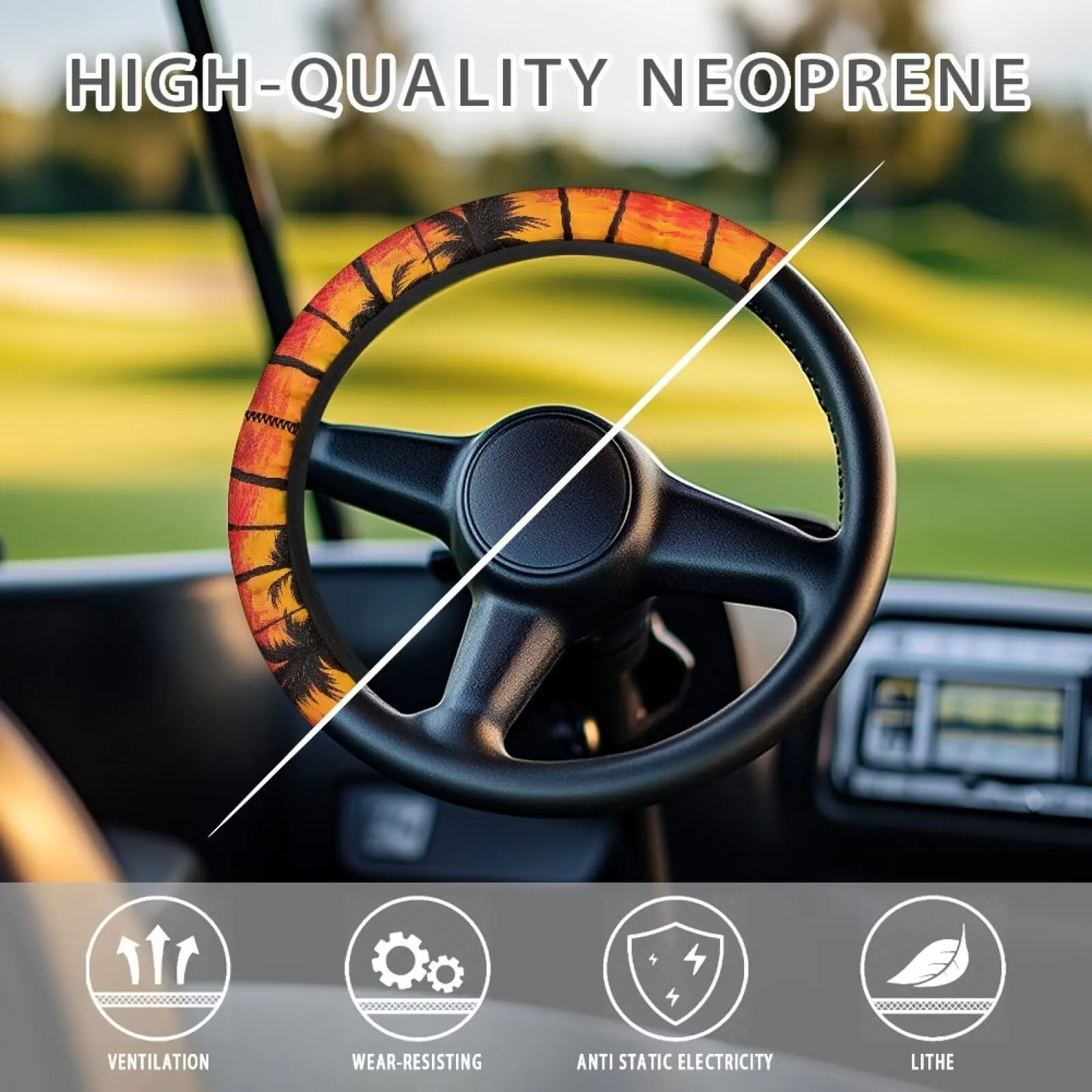 Suobstales Golf Cart Steering Wheel Cover 13-14 Inch image 4