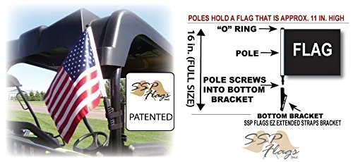 SSP Flags Jolly Roger Golf Cart Flag with Bracket image 2