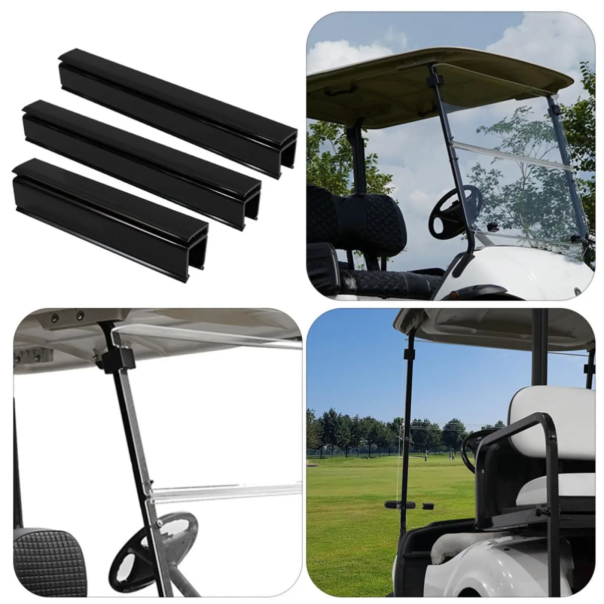 GANAZONO Golf Cart Windshield Retaining Clips Black Polyurethane image 2