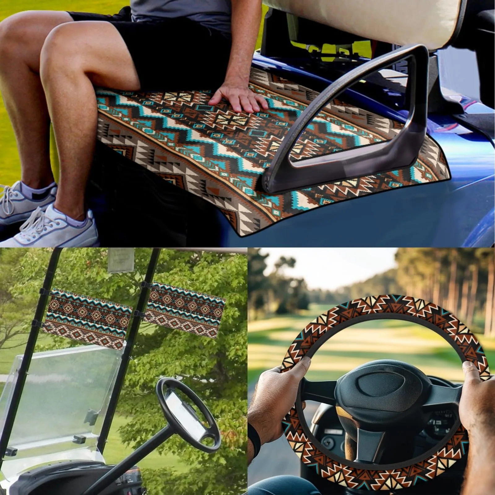 INSTANTARTS Aztec Golf Cart Seat Cover Accessory Set image 2