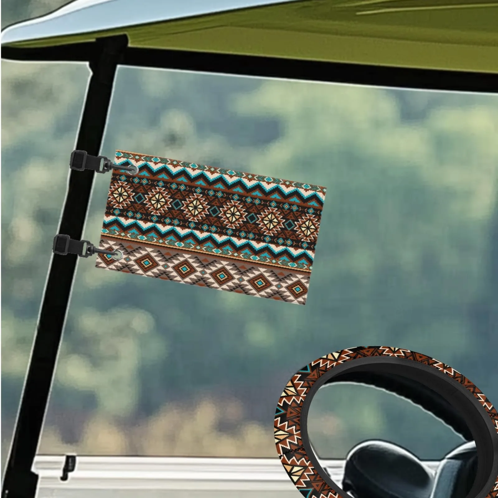 INSTANTARTS Aztec Golf Cart Seat Cover Accessory Set image 3